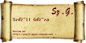Széll Géza névjegykártya