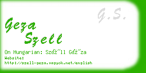 geza szell business card